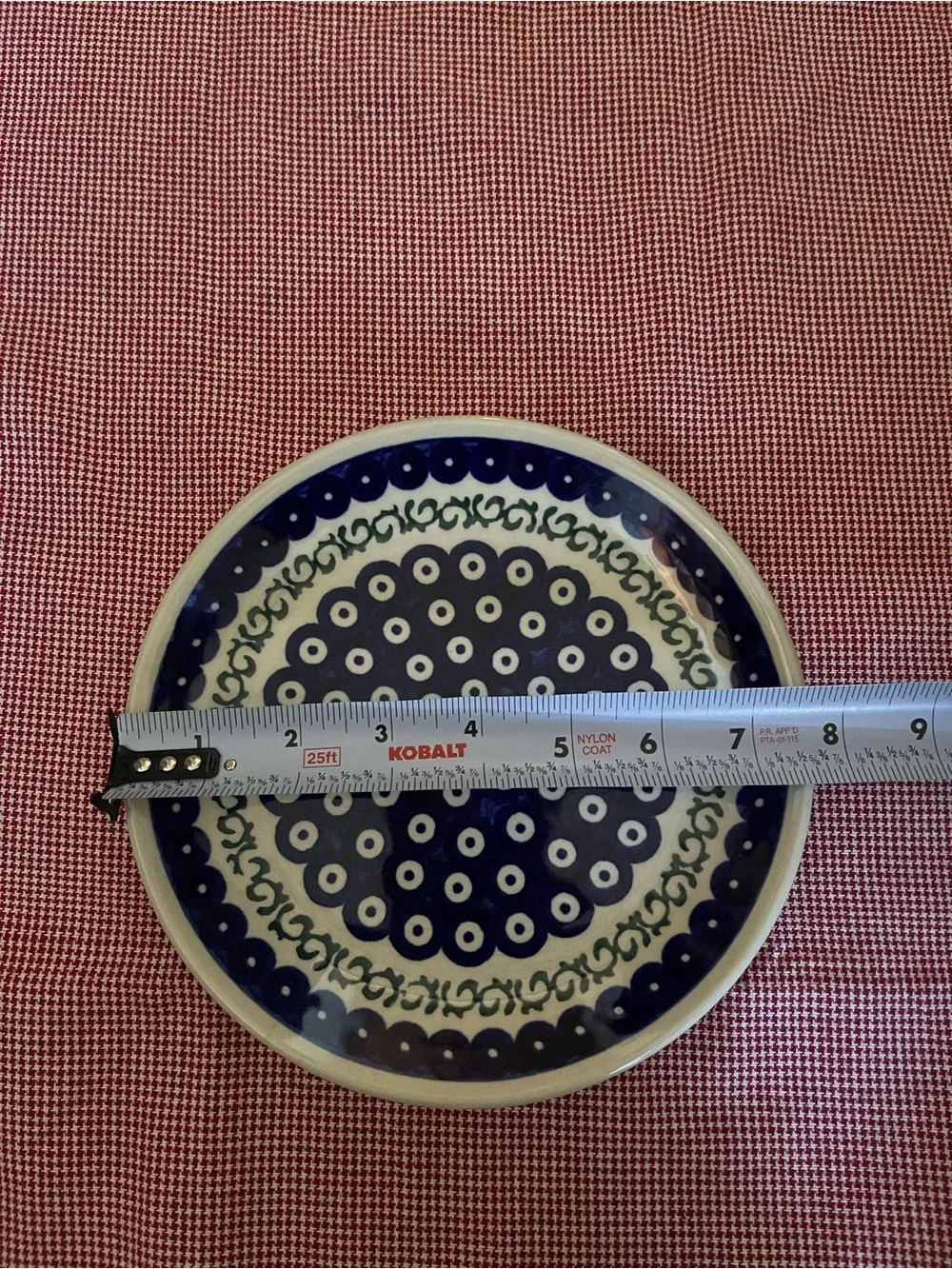 Zaklady Boleslawiec Polish Pottery Trivet Blue Green Peacock Eye Plate